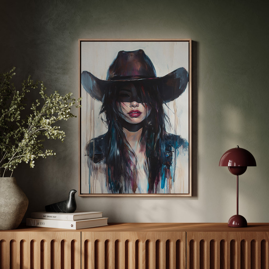 Mystic Cowgirl Canvas – Moody Western Woman Wall Art