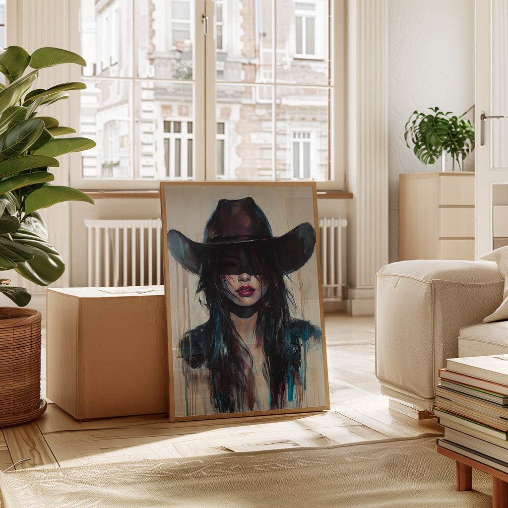 Mystic Cowgirl Canvas – Moody Western Woman Wall Art