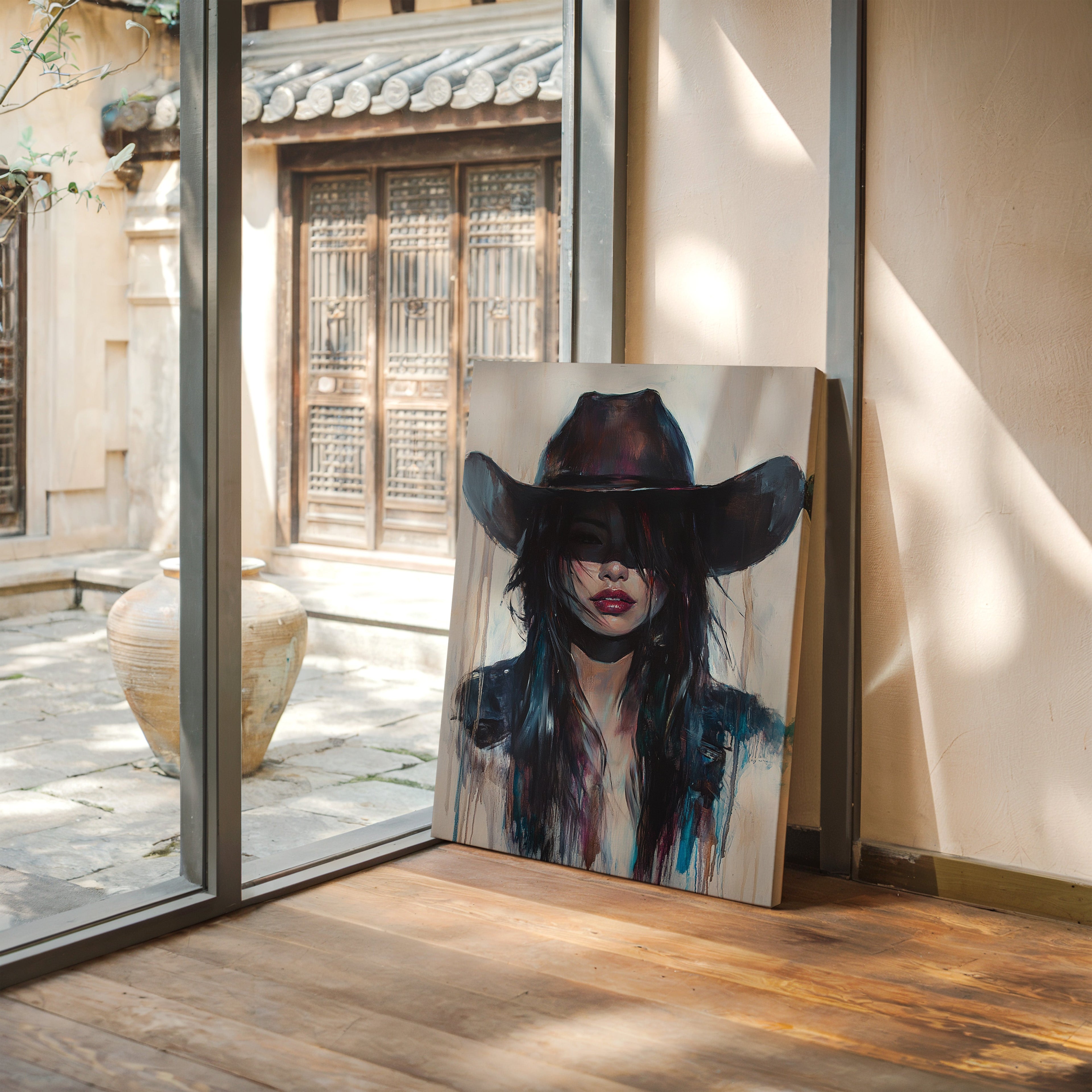 Mystic Cowgirl Canvas – Moody Western Woman Wall Art
