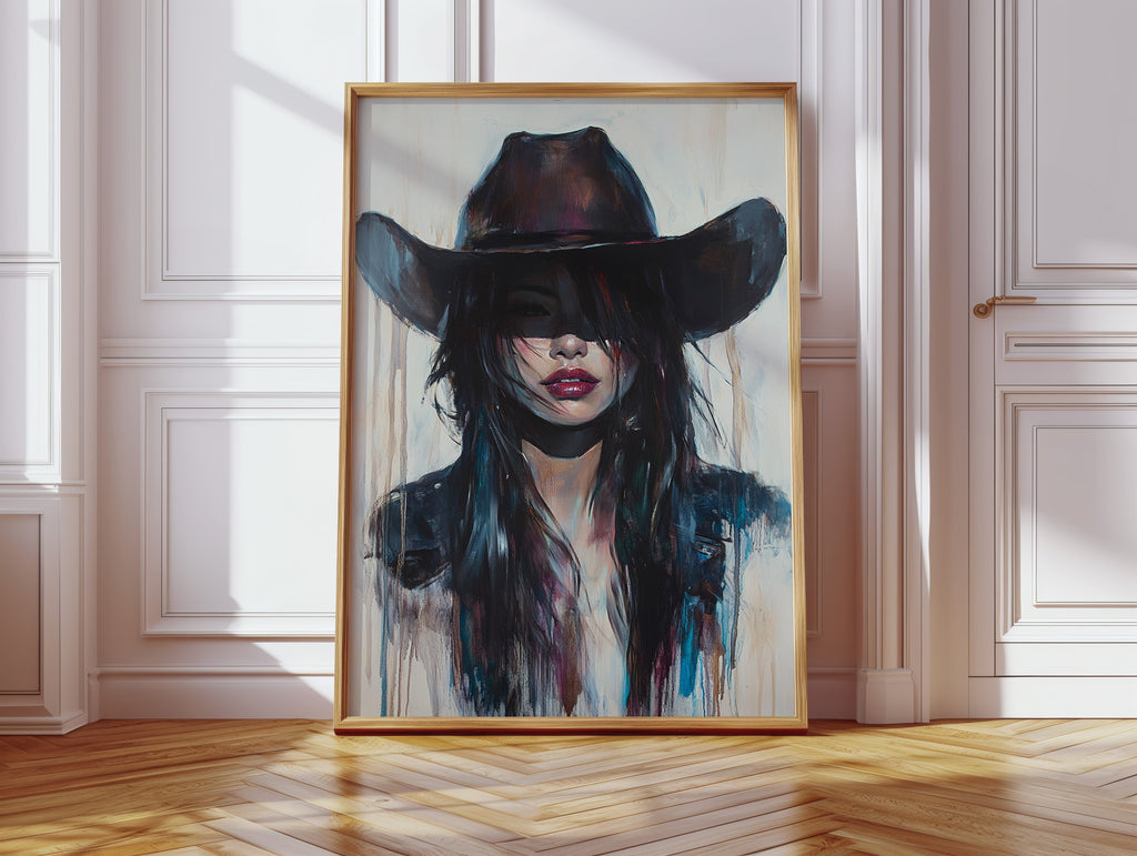 Mystic Cowgirl Canvas – Moody Western Woman Wall Art