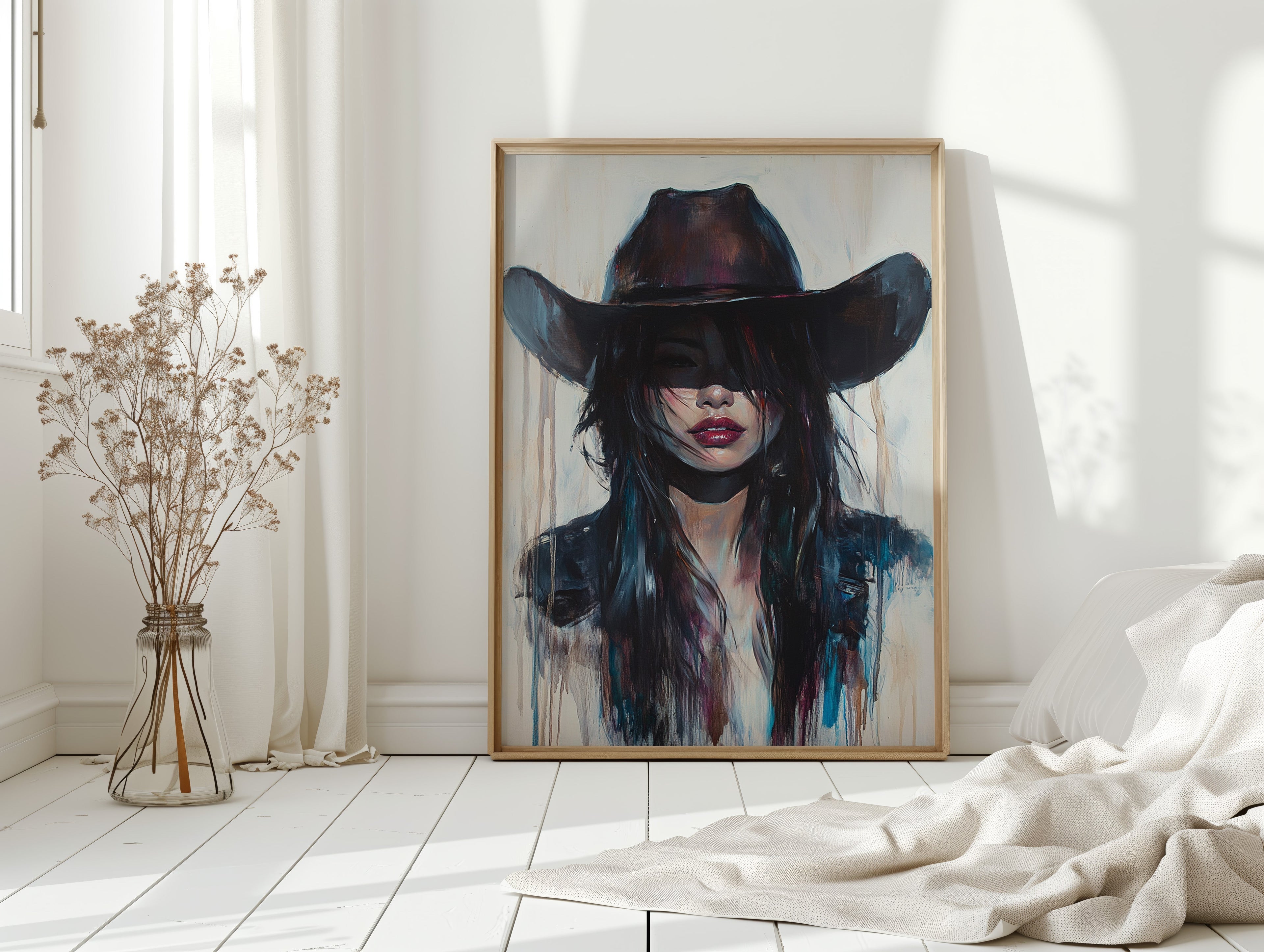 Mystic Cowgirl Canvas – Moody Western Woman Wall Art