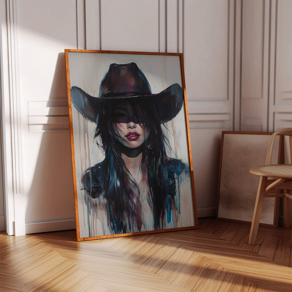 Mystic Cowgirl Canvas – Moody Western Woman Wall Art