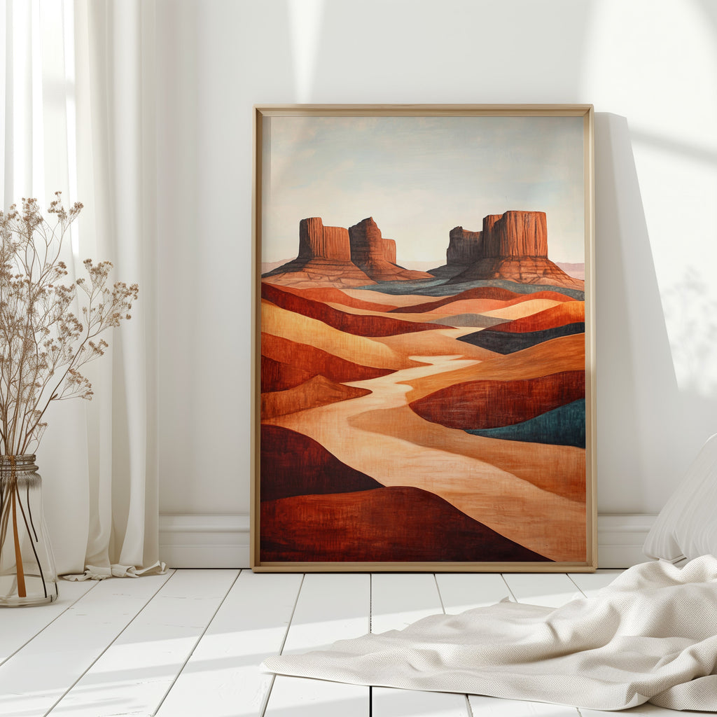 Abstract Desert Butte Canvas – Modern Southwest Wall Art