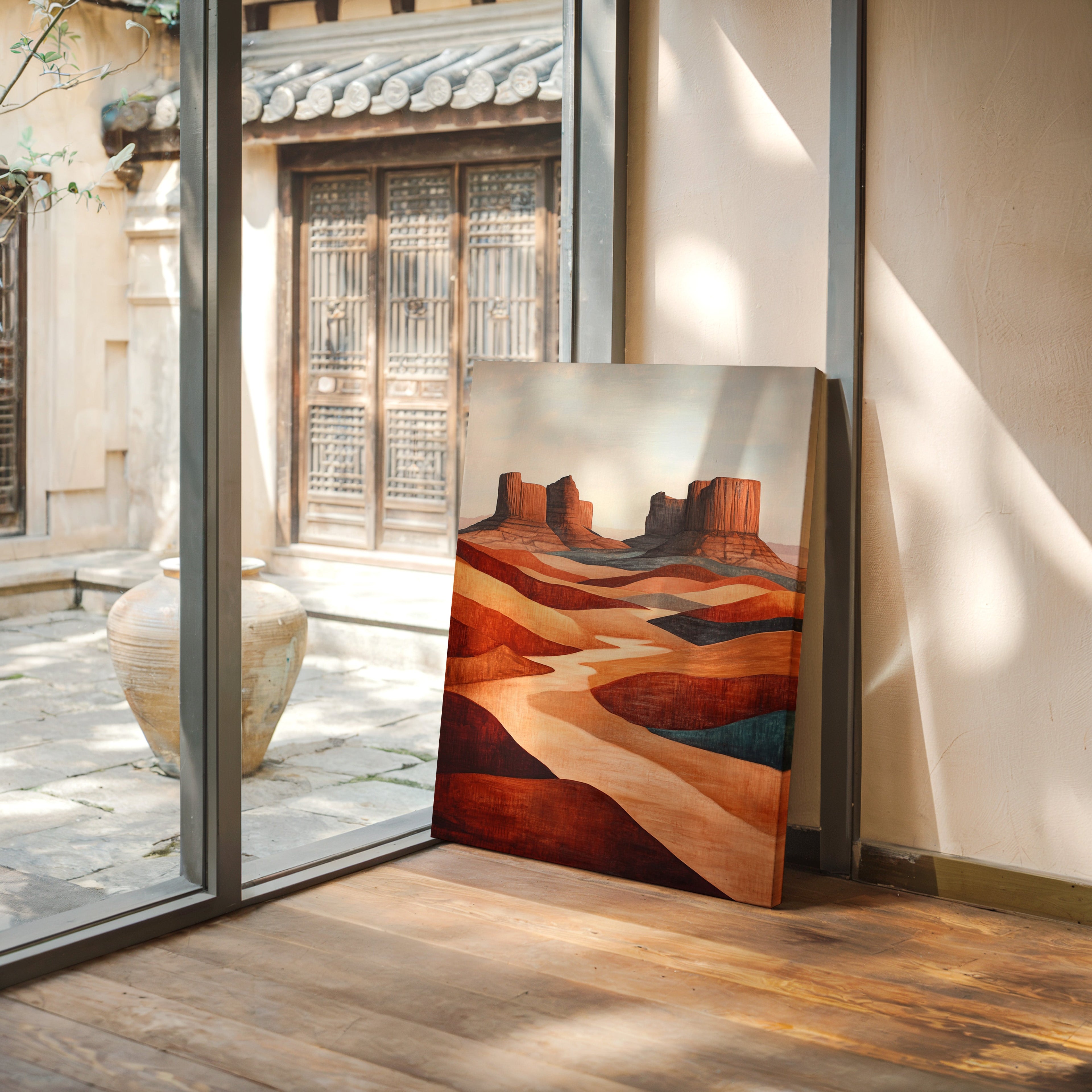 Abstract Desert Butte Canvas – Modern Southwest Wall Art