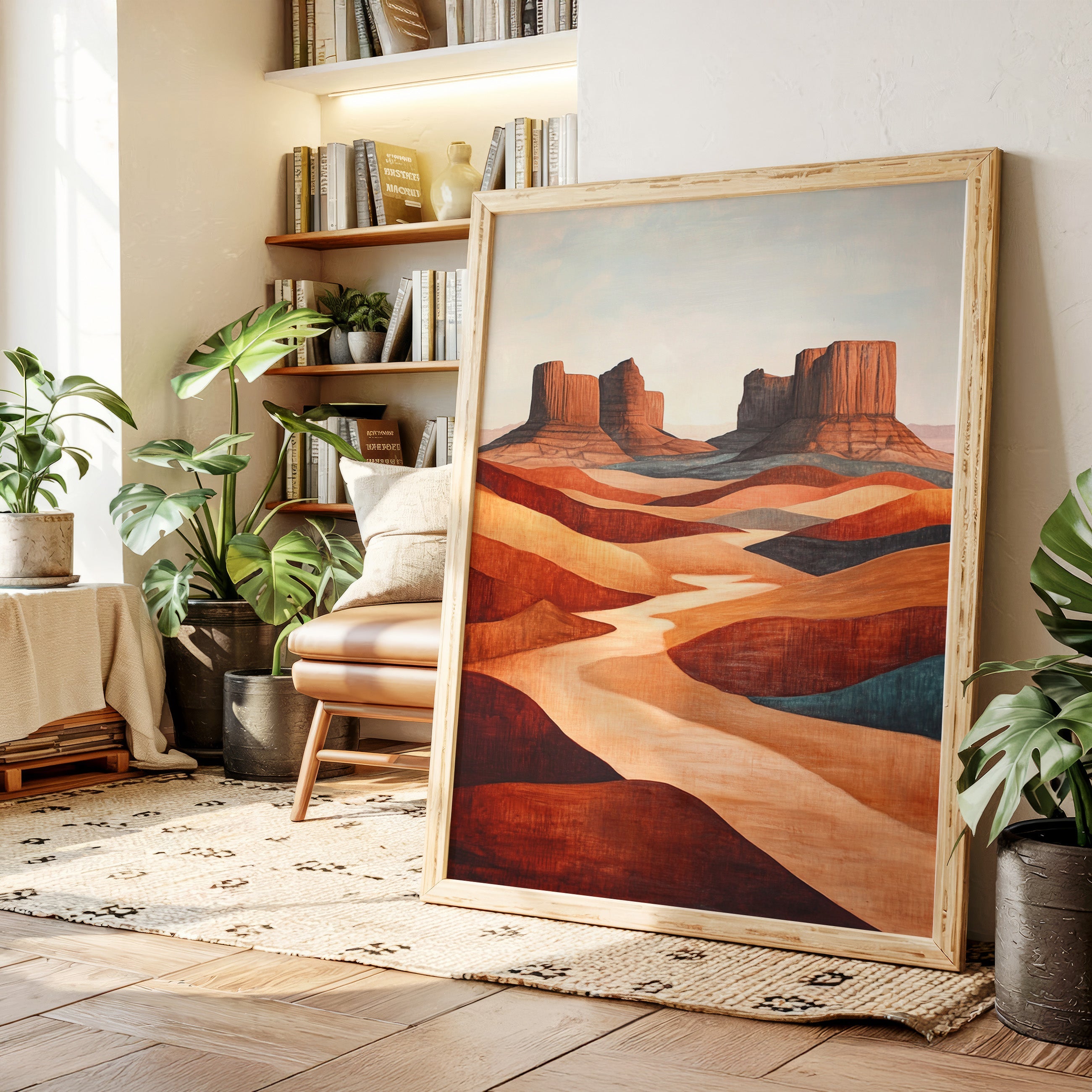 Abstract Desert Butte Canvas – Modern Southwest Wall Art