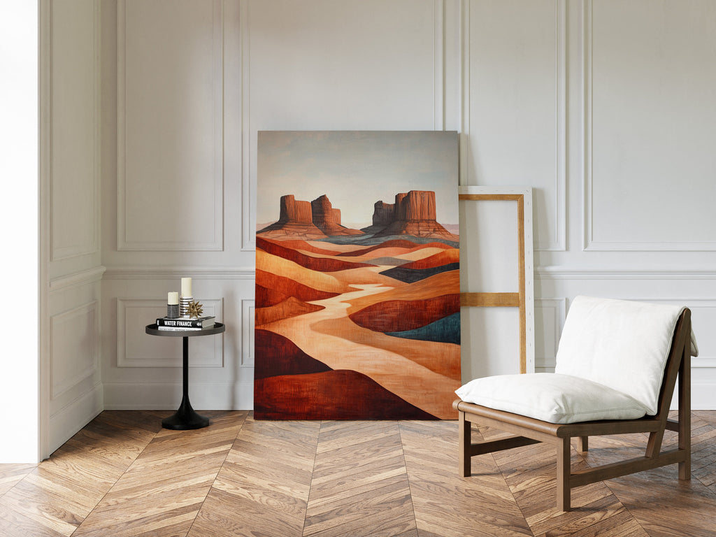 Abstract Desert Butte Canvas – Modern Southwest Wall Art