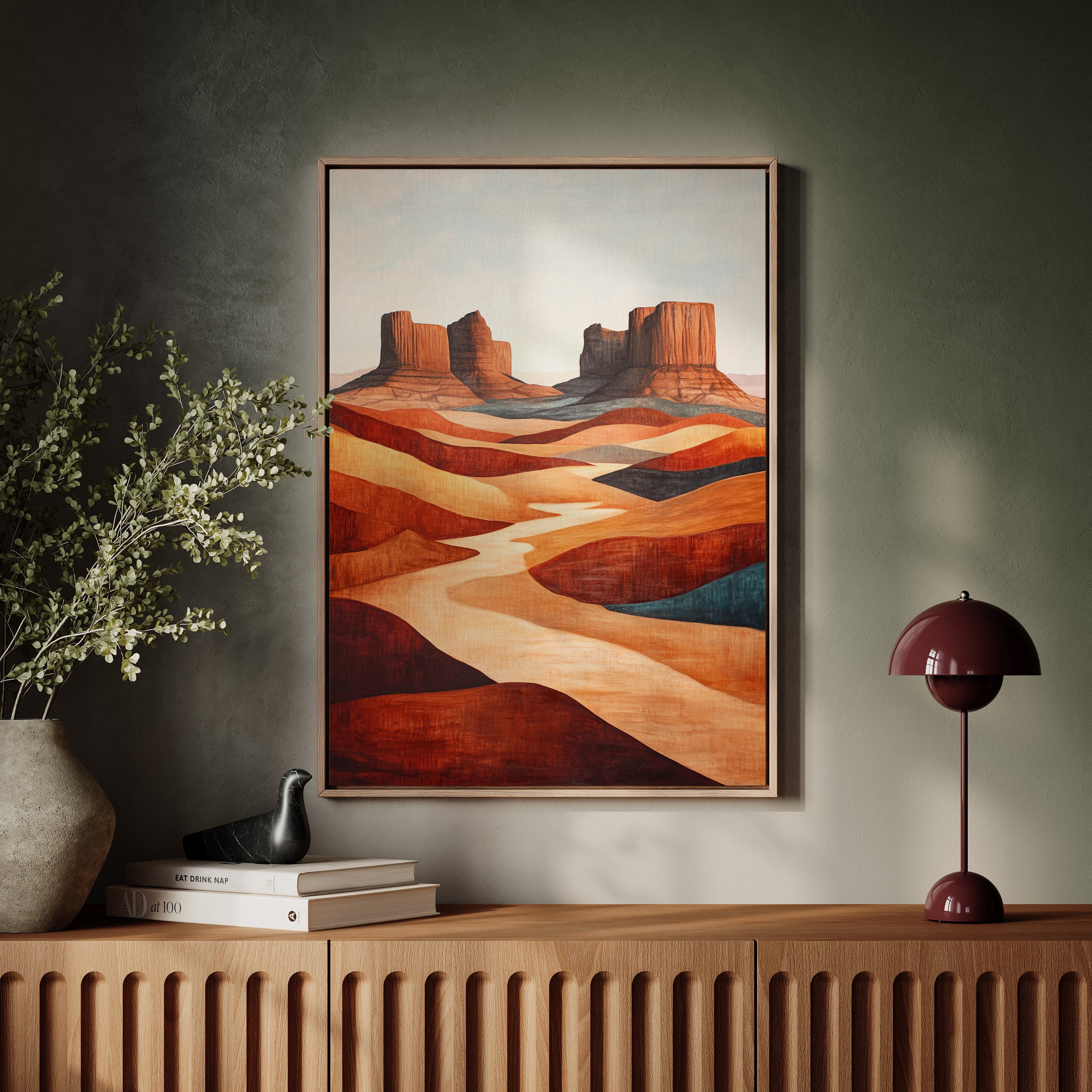 Abstract Desert Butte Canvas – Modern Southwest Wall Art
