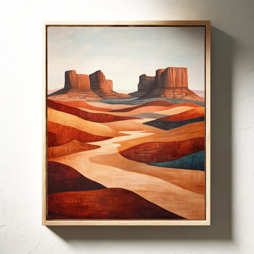 Abstract Desert Butte Canvas – Modern Southwest Wall Art