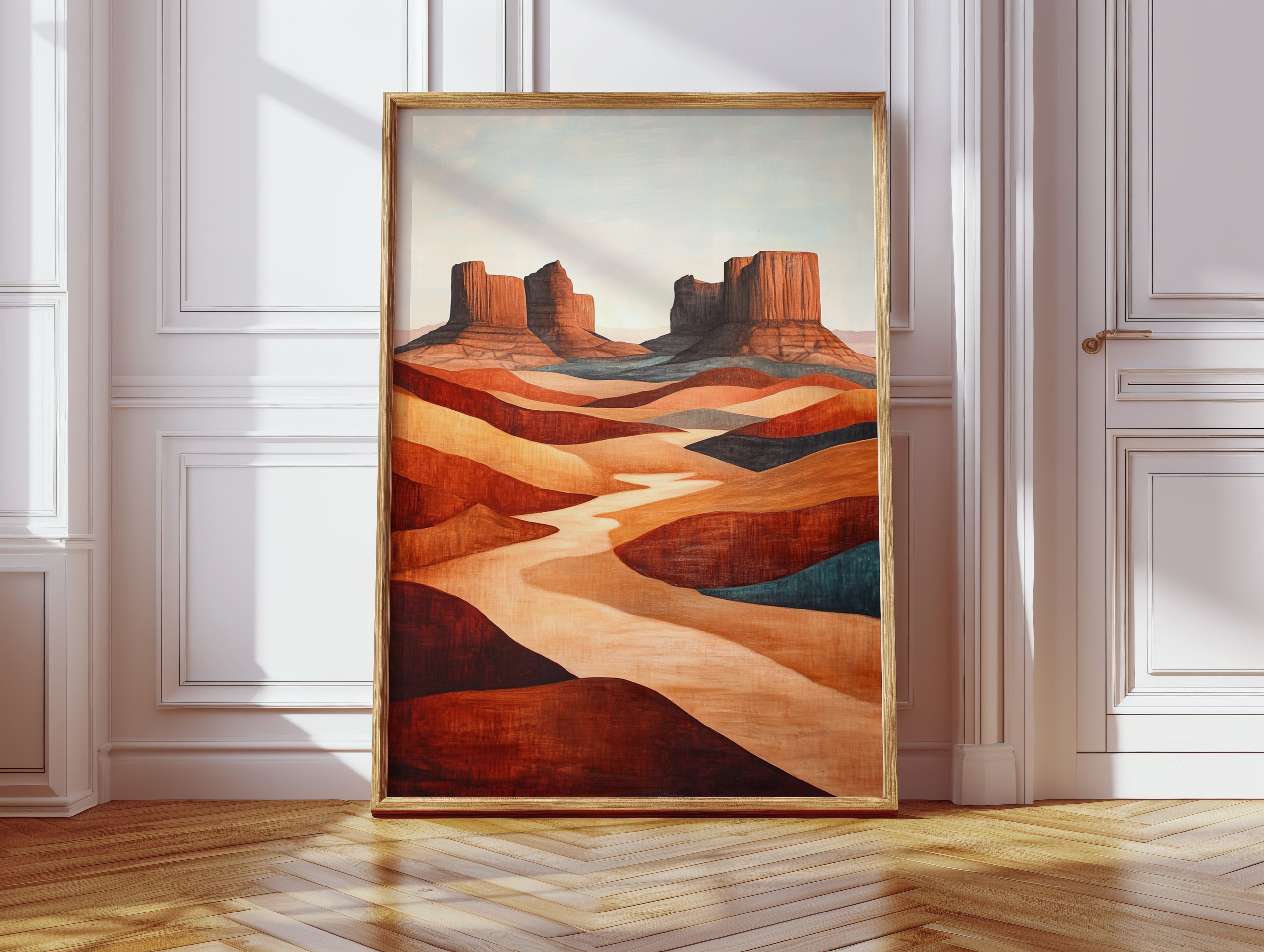 Abstract Desert Butte Canvas – Modern Southwest Wall Art