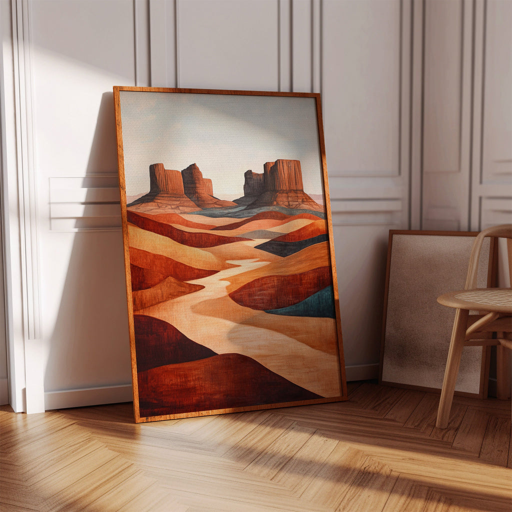 Abstract Desert Butte Canvas – Modern Southwest Wall Art