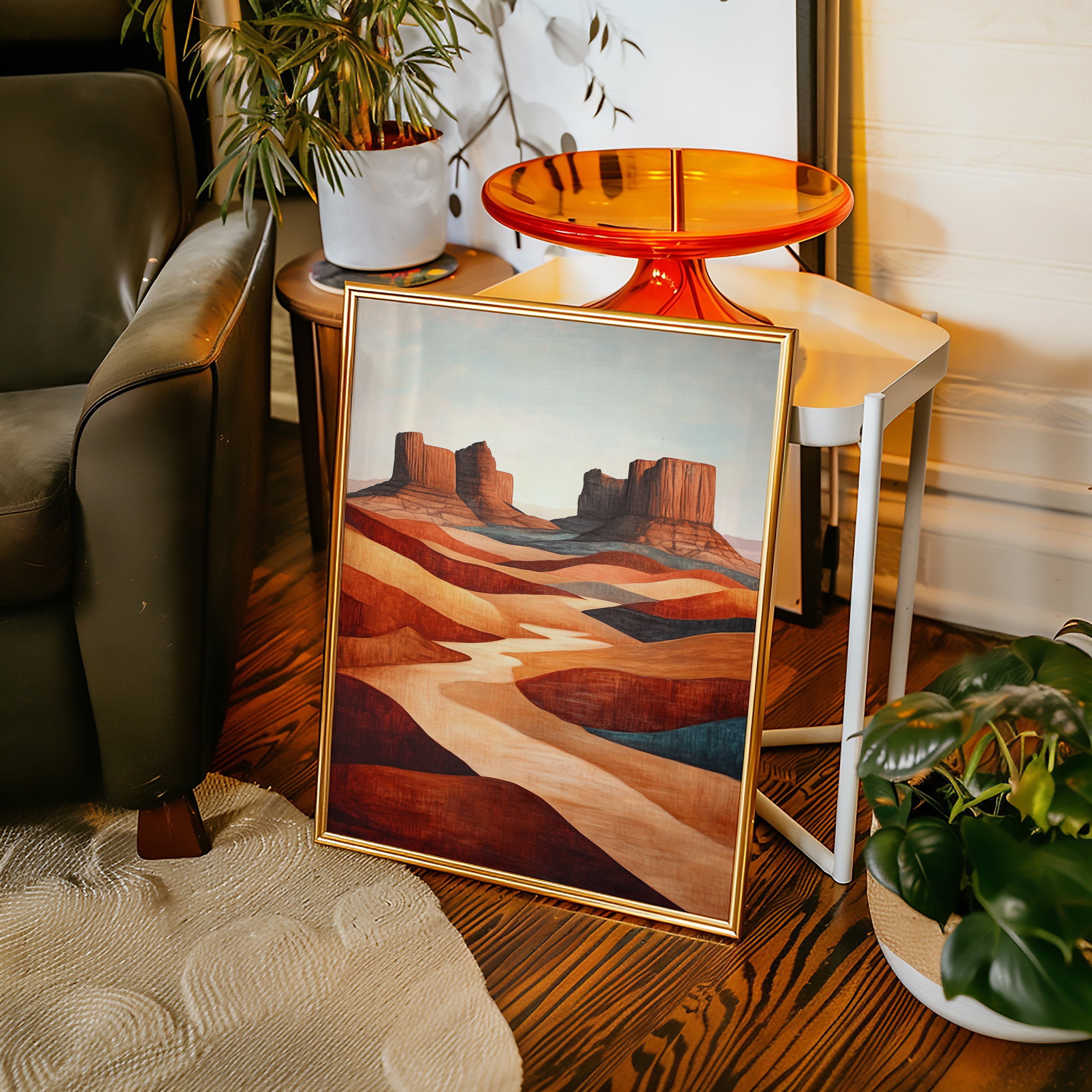 Abstract Desert Butte Canvas – Modern Southwest Wall Art