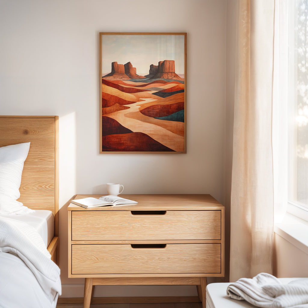 Abstract Desert Butte Canvas – Modern Southwest Wall Art