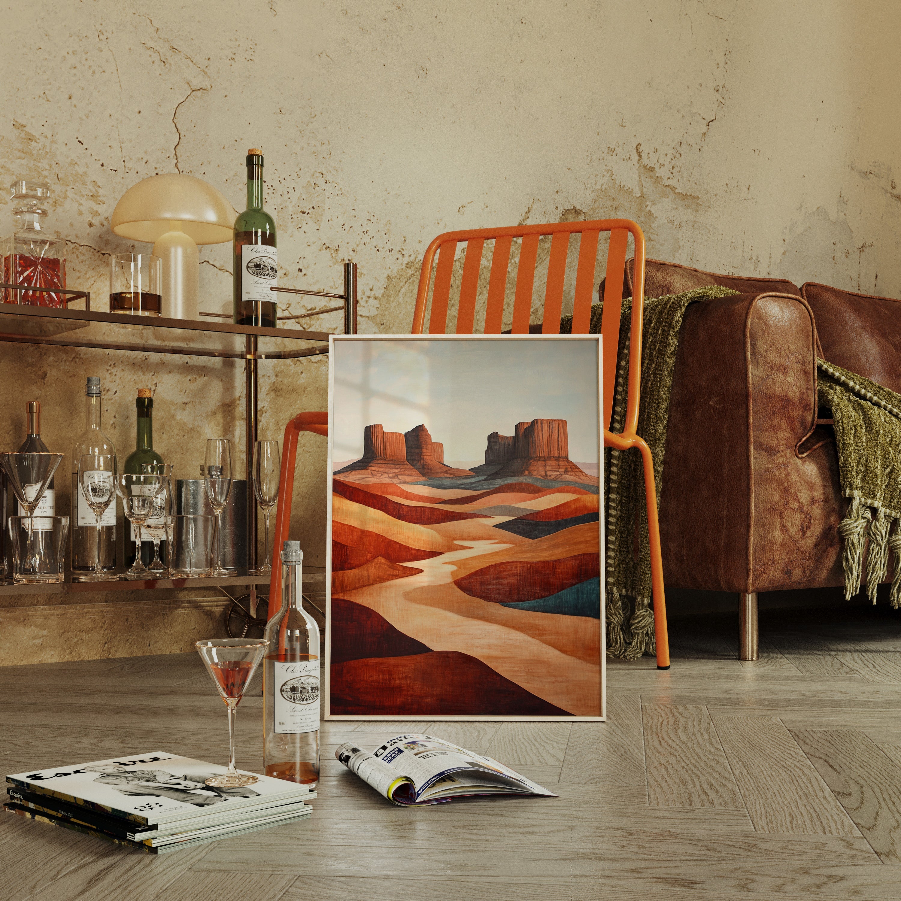 Abstract Desert Butte Canvas – Modern Southwest Wall Art