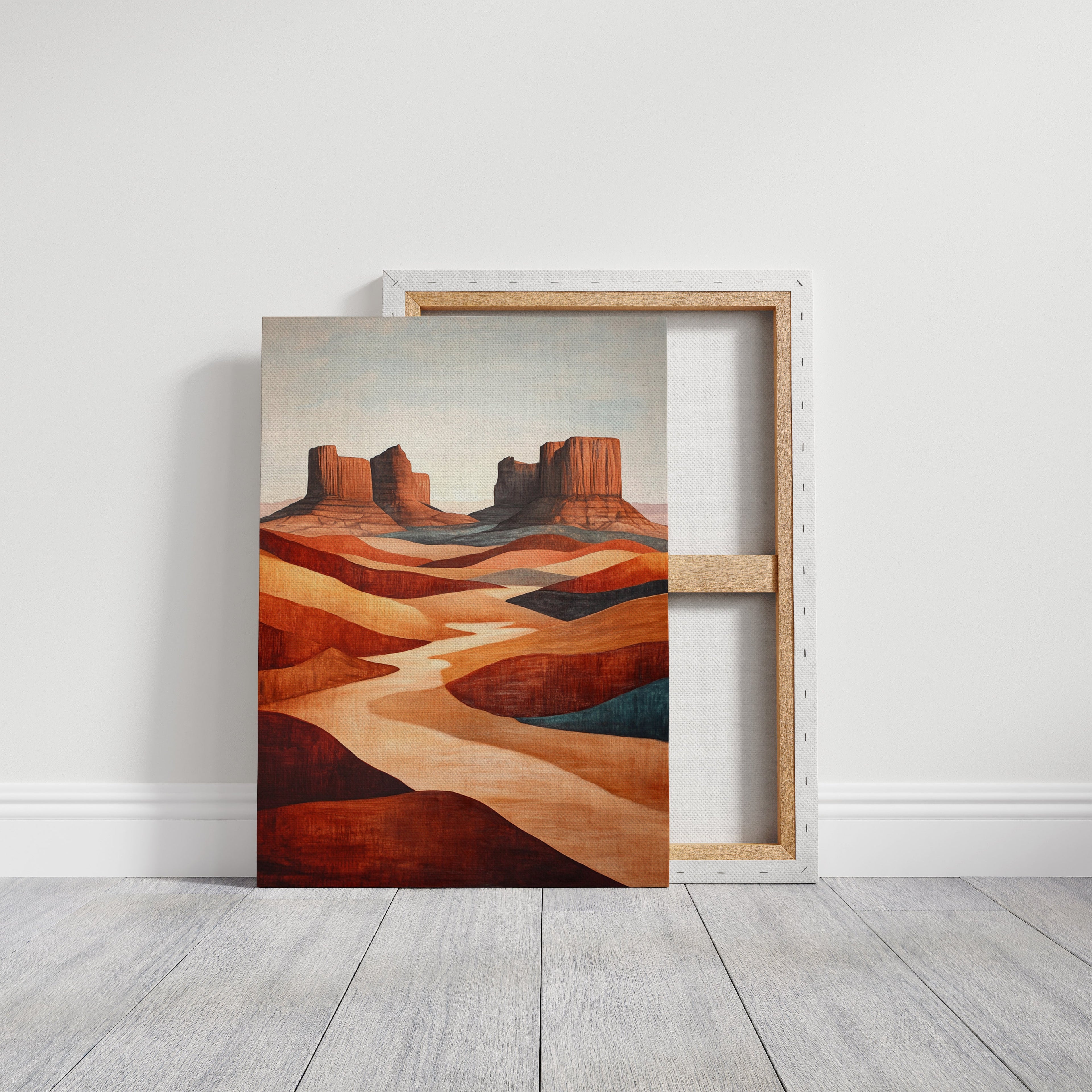 Abstract Desert Butte Canvas – Modern Southwest Wall Art