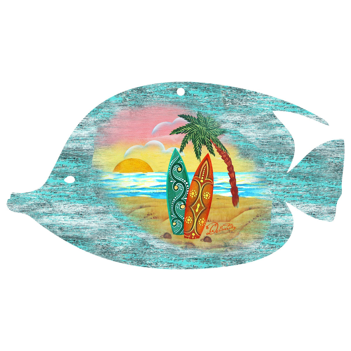 Fish Coastal Door Decor by G. DeBrekht - Coastal Holiday Decor - 8198527H