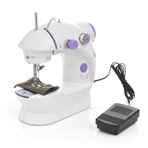 Mini Electric Sewing Machine — Portable, Built-In Light, 4 Plugs