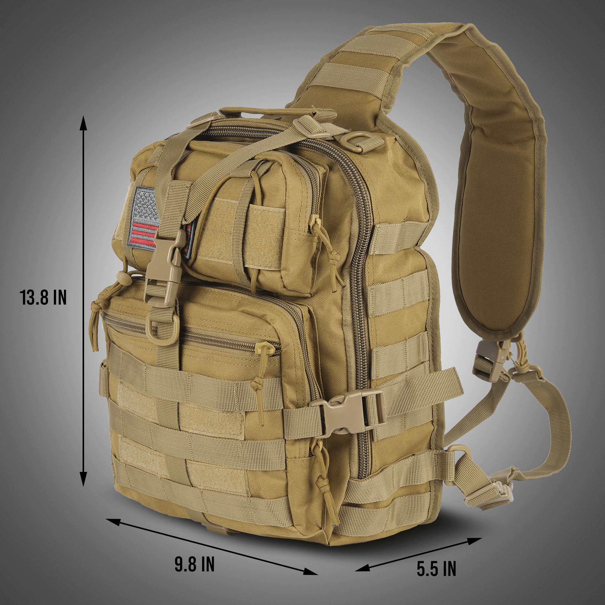 XGear Tactical 14L Range Sling Bag Backpack with Adjustable Strap