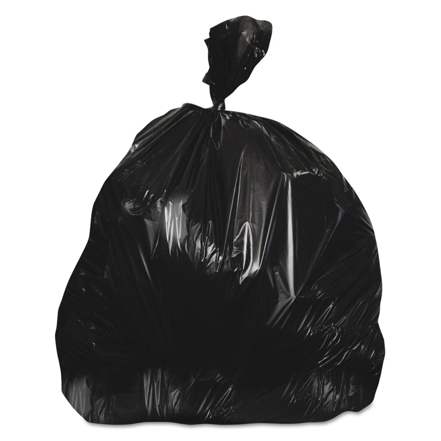 Heritage High-Density Waste Can Liners, 60 gal, 22 microns, 38" x 60", Black, 150/Carton