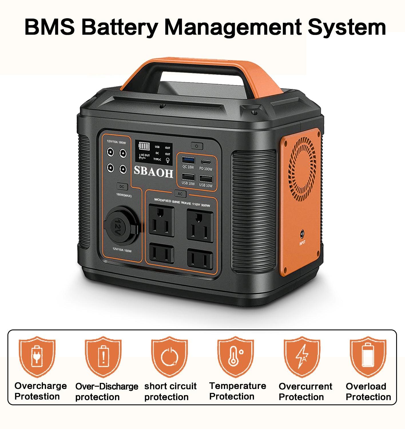 Portable Power Station P302,300W 296Wh Backup Lithium Battery,Solar Generator For Home