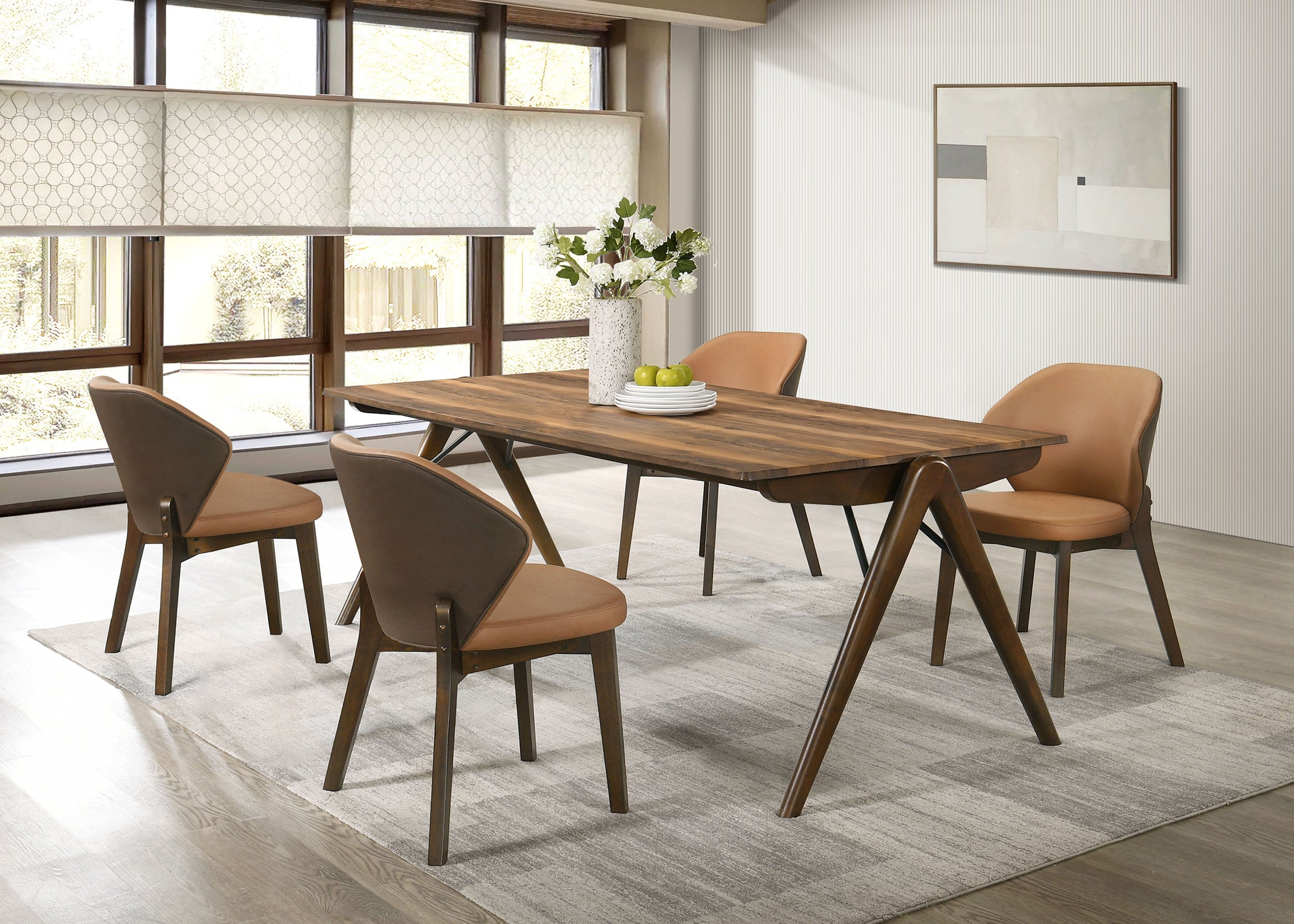 Randolph 5-piece Smart Top Rectangular Dining Set Sheesham and Brown