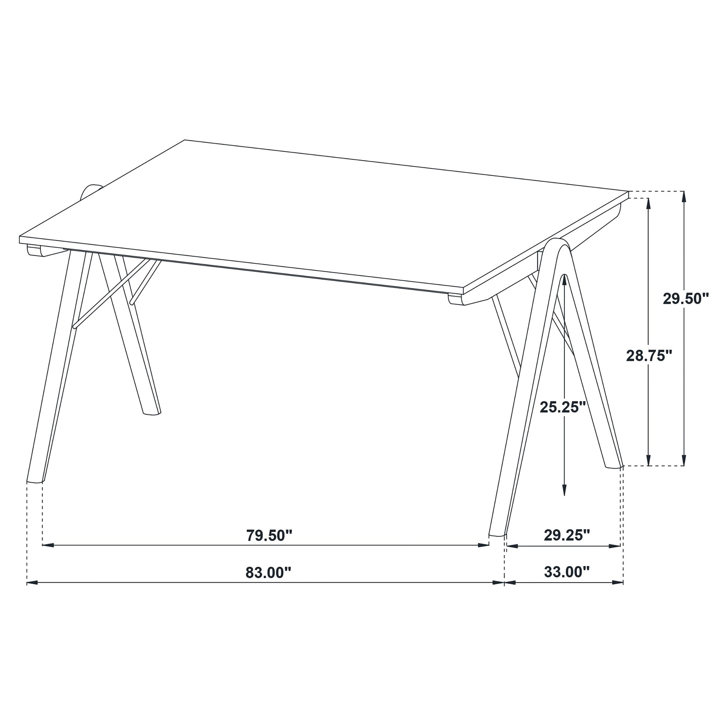 Randolph 82-inch Smart Top Rectangular Dining Table Sheesham and Brown