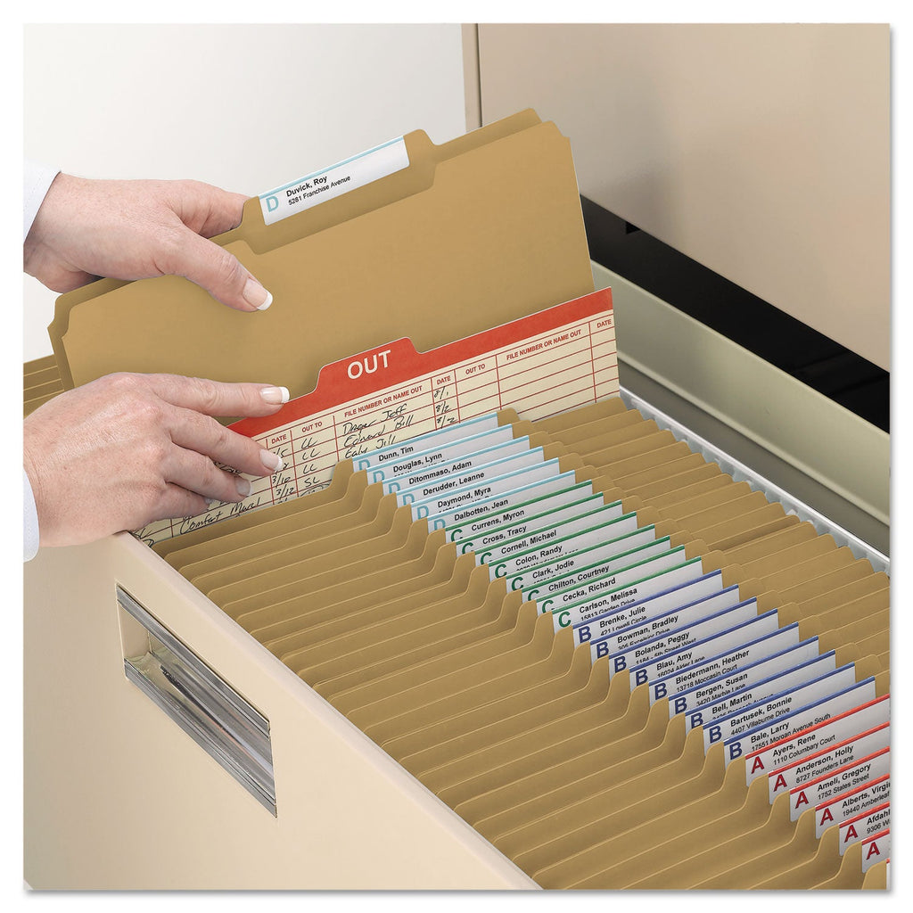 Smead Top Tab Fastener Folders, Guide-Height 2/5-Cut Tabs: Right of Center, 2 Fasteners, Legal Size, 17-pt Kraft Exterior, 50/Box