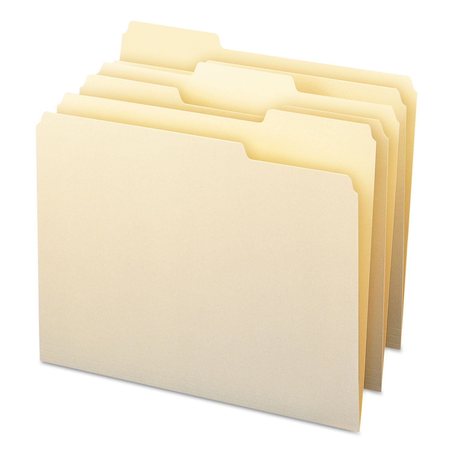 Smead 100% Recycled Manila Top Tab File Folders, 1/3-Cut Tabs: Assorted, Letter Size, 0.75" Expansion, Manila, 100/Box