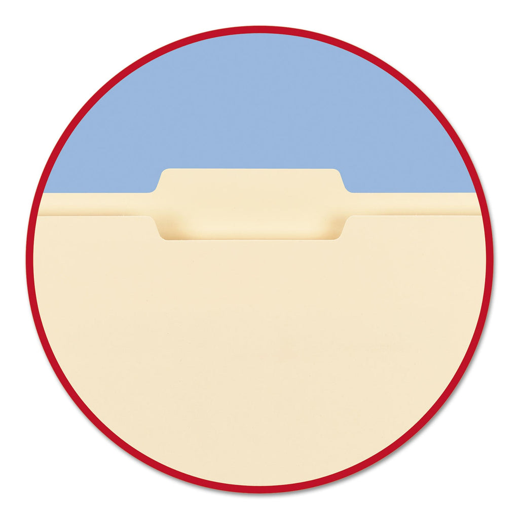 Smead 100% Recycled Manila Top Tab File Folders, 1/3-Cut Tabs: Assorted, Letter Size, 0.75" Expansion, Manila, 100/Box