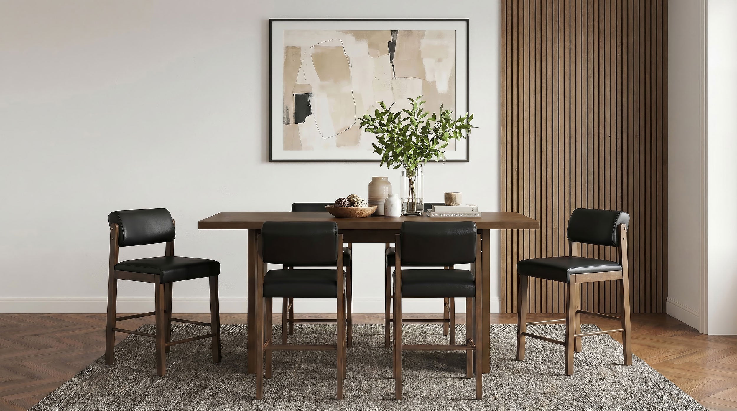 Decker 7-piece 70-inch Counter Height Dining Set Black and Walnut