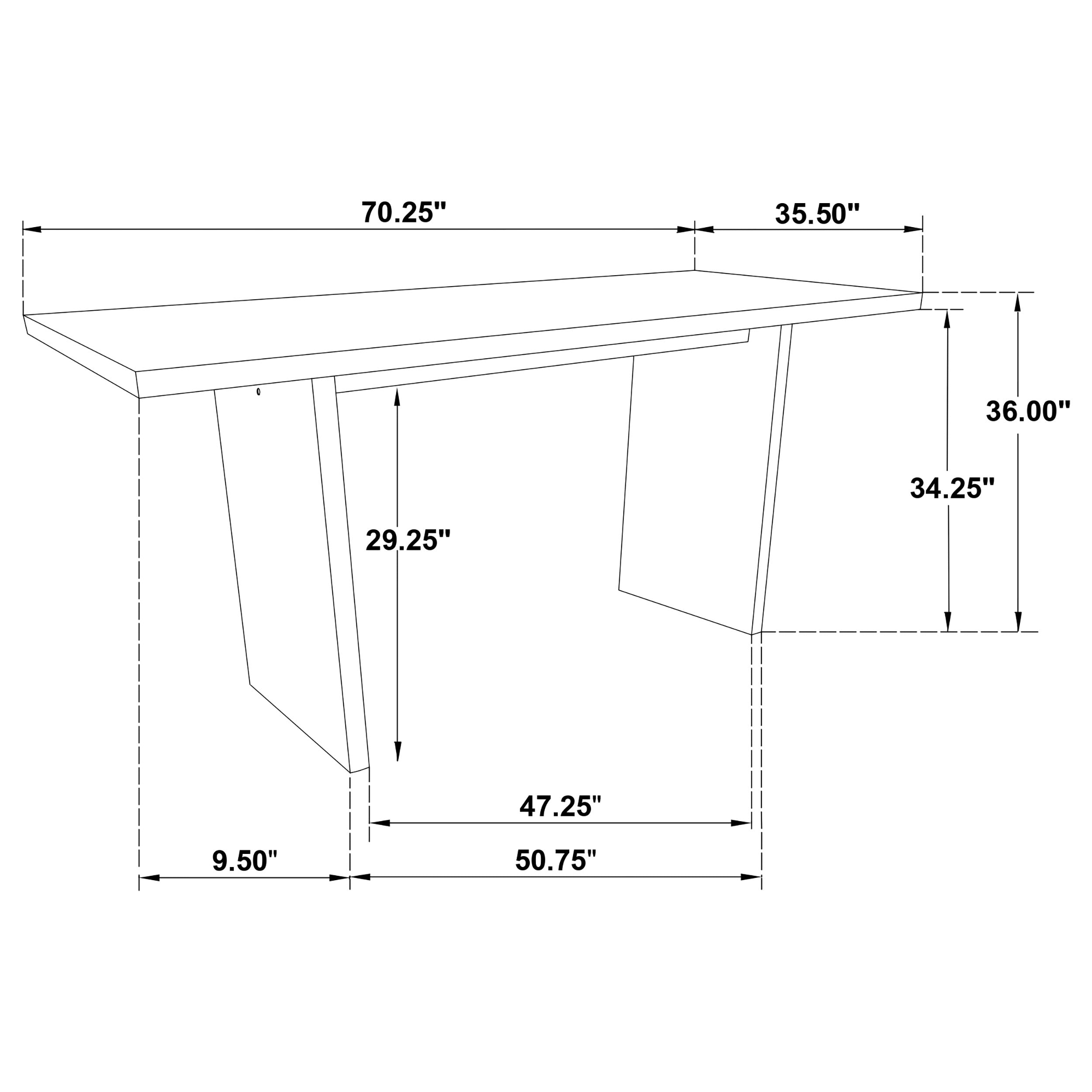 Decker 70-inch Rectangular Wood Counter Height Dining Table Dark Walnut