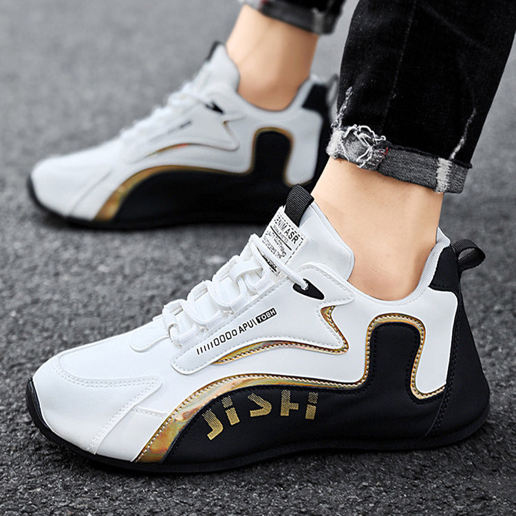 Men's Colorblock Low-Top Dad Sneakers – Breathable Lace-Up Running Shoes