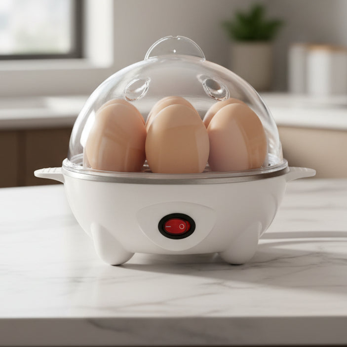 7-Egg Electric Egg Cooker – Auto Shut-Off, 350W, Hard & Soft Boiled, Steam Cooker