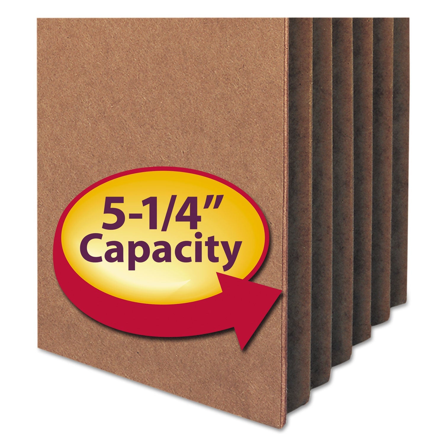 Smead Redrope Drop Front File Pockets, 5.25" Expansion, Legal Size, Redrope, 10/Box