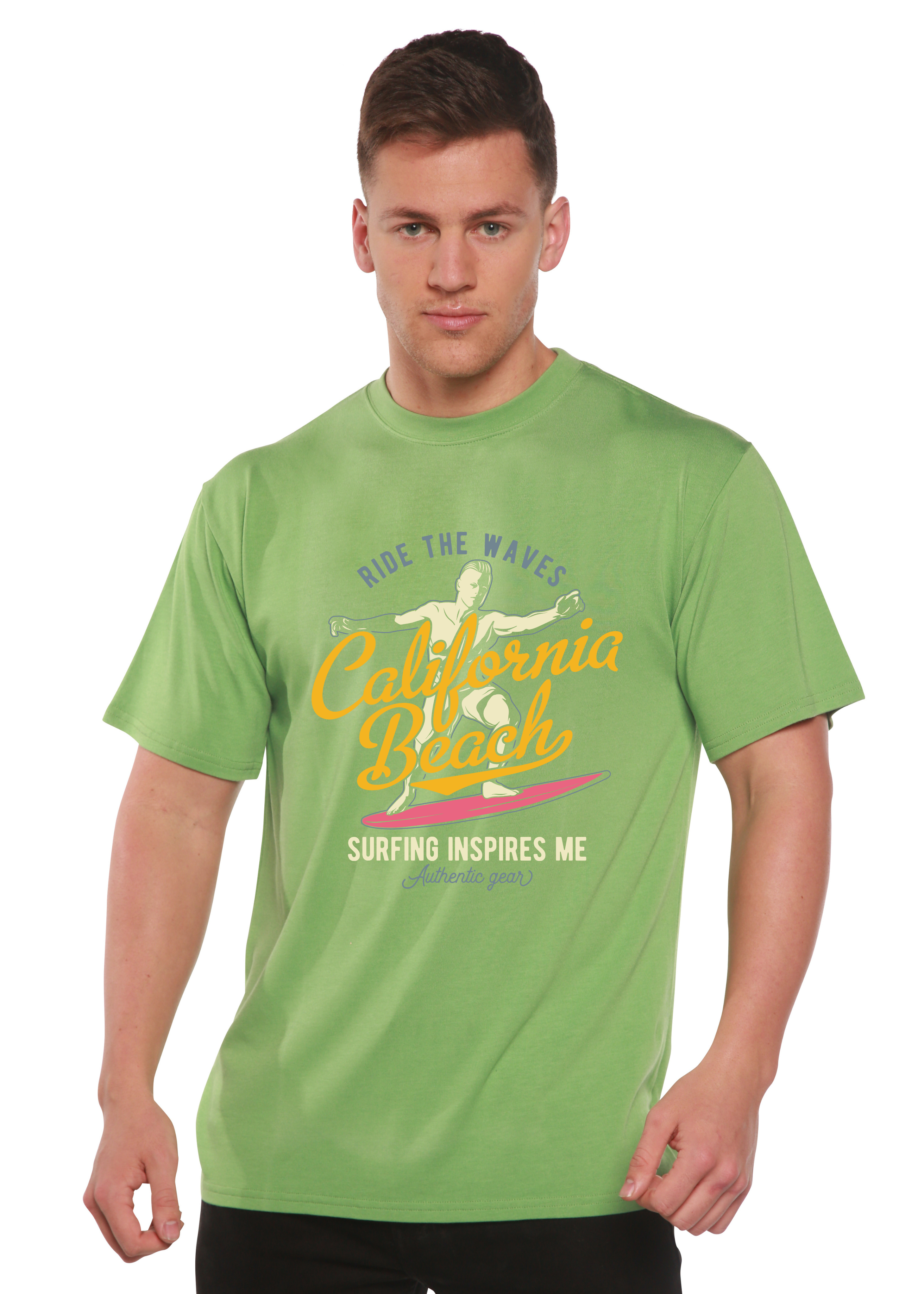 California Beach Men's Bamboo Viscose/Organic Cotton Short Sleeve Graphic T-Shirt