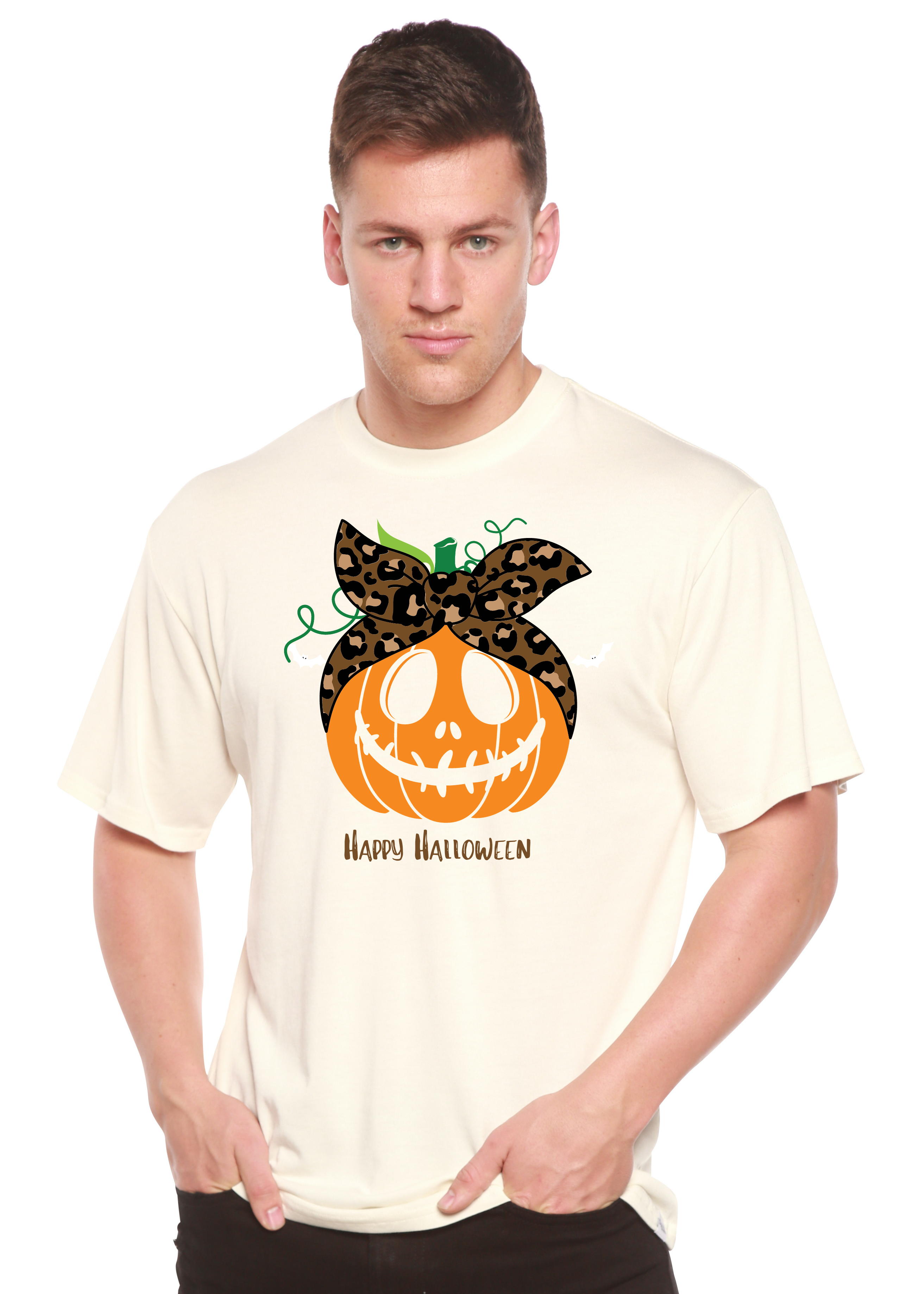 Happy Halloween Men's Bamboo Viscose/Organic Cotton Short Sleeve Graphic T-Shirt