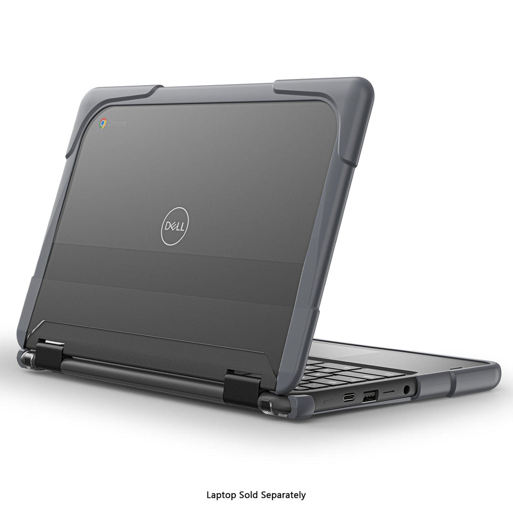 DualShock Laptop Case for Dell 3120/3110/3100 Clamshell & 2-in-1 Chromebook - Gray/Clear