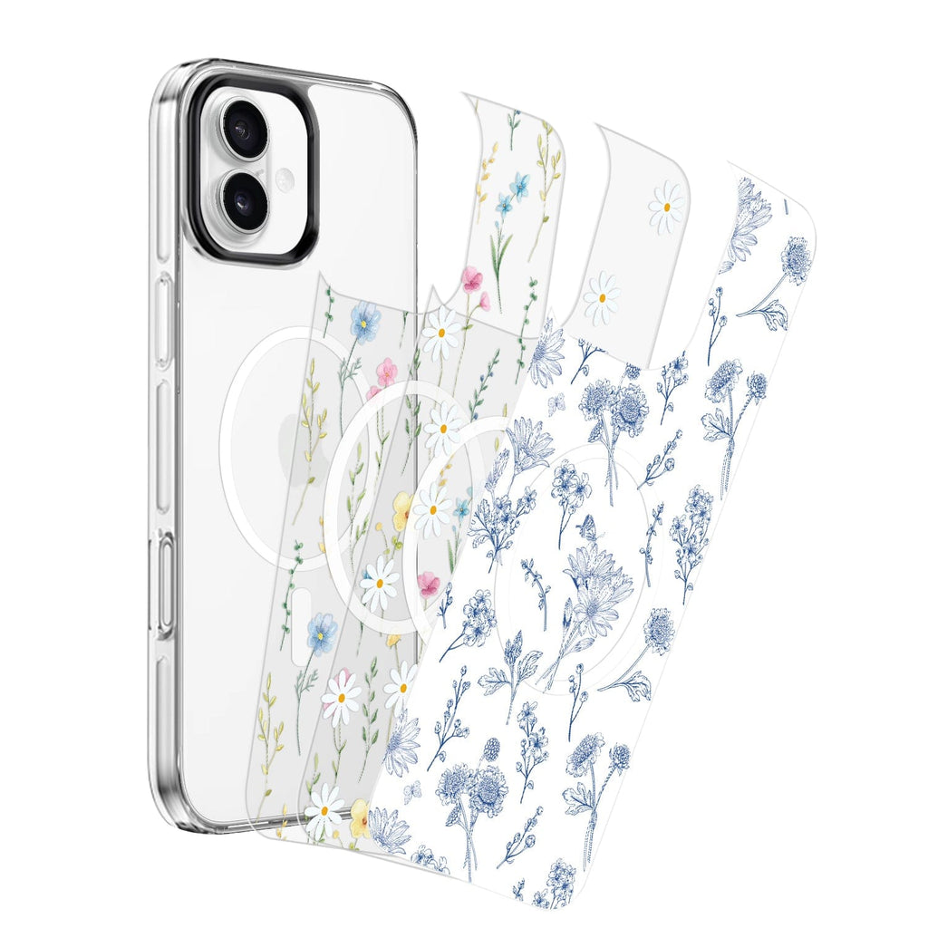 iPhone 16 Plus Floral Design Case with Swappable Back - Wireless Charging | Inspire Series