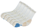 High Performance Crew Bamboo Viscose Socks – Natural with Blue Padding, 5-Pack
