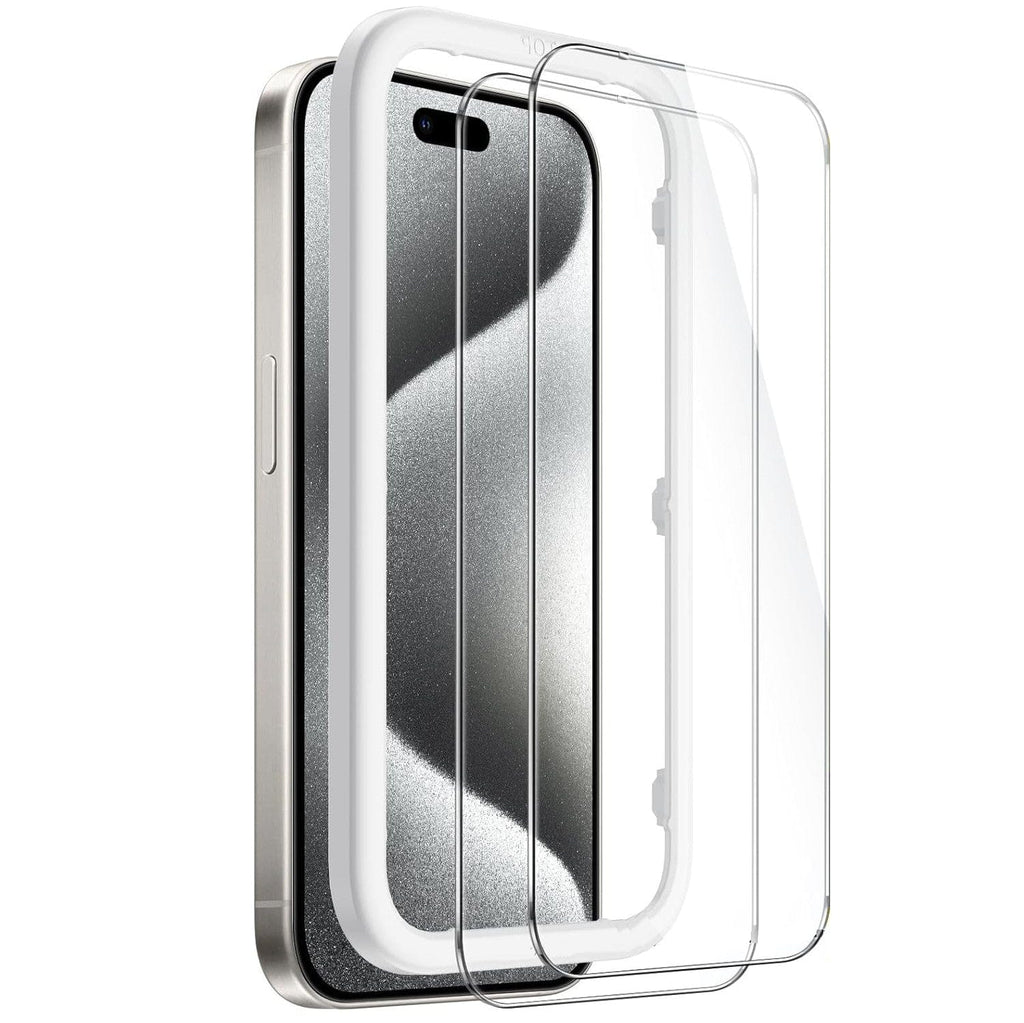 iPhone 15 Pro Tempered Glass Screen Protector - 2-Pack, Anti-Fingerprint | ZeroDamage