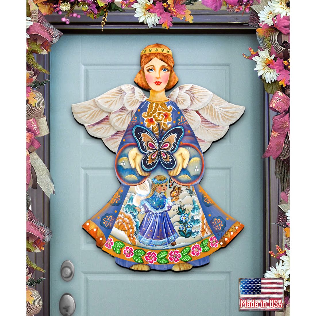 Butterfly Spring Angel Door Decor by G. DeBrekht - Easter Spring Decor - 8154152H