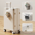 Password-Protected Genuine Leather Trolley Case for Men and Women