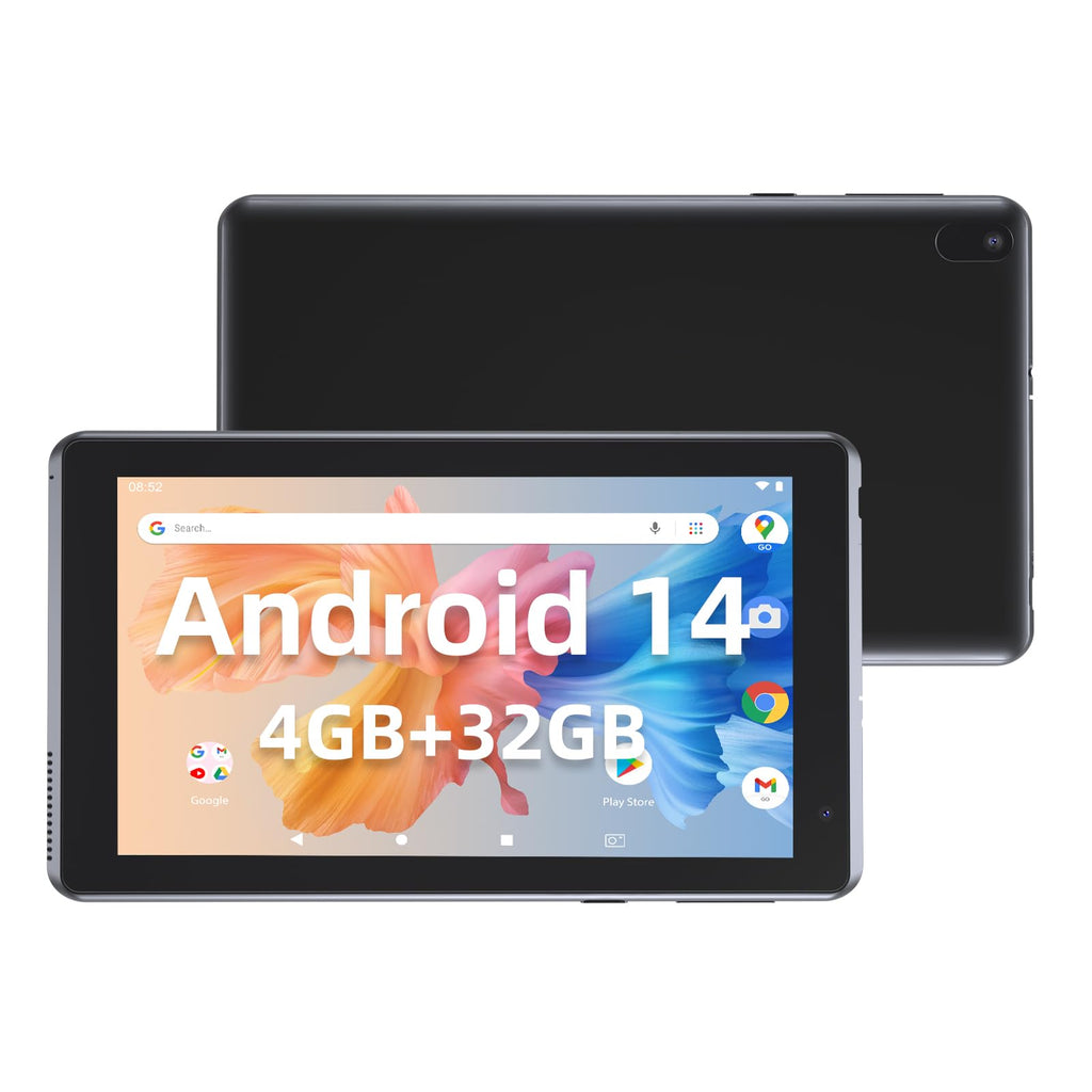 IWEGGO Android 14 Tablet 7 Inch Tablet 4GB RAM 32GB ROM/ 1TB Expandable Tablet 5MP Camera Tableta 1.6Ghz Quad-core Processor 3000mAH Battery Tablet PC 2.4G Wi-Fi 6 BT 5.0