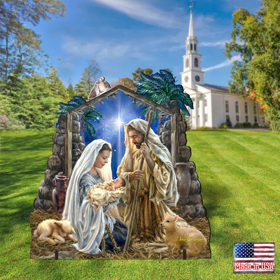 Glory to God Nativity Outdoor Decor by D. Gelsinger - Nativity Holiday Decor - 8461010F-1722 Outdoor Decor 32" Tall