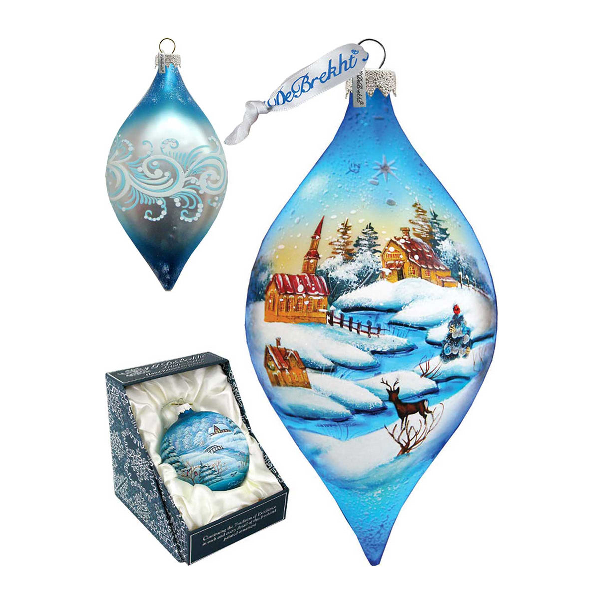 Winter Village Glass Ornament by G. DeBrekht - Christmas Decor - 74175