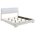 Felicity Wood Eastern King LED Panel Bed White High Gloss