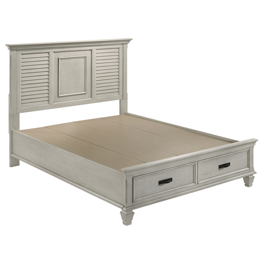 Franco 5-piece Queen Bedroom Set Distressed White