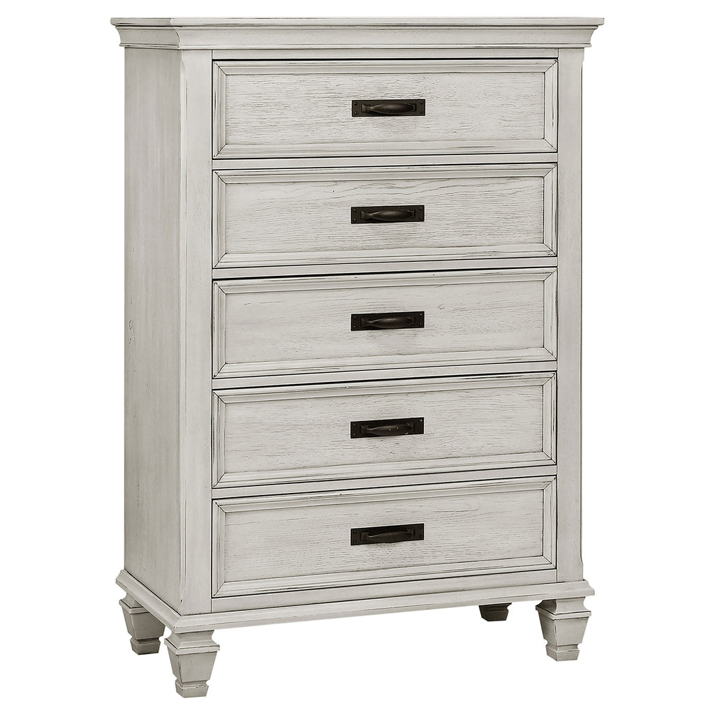 Franco 5-piece Eastern King Bedroom Set Distressed White