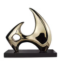 Abstract Geometric Resin Sculpture — Gold, Modern Minimalist Decor