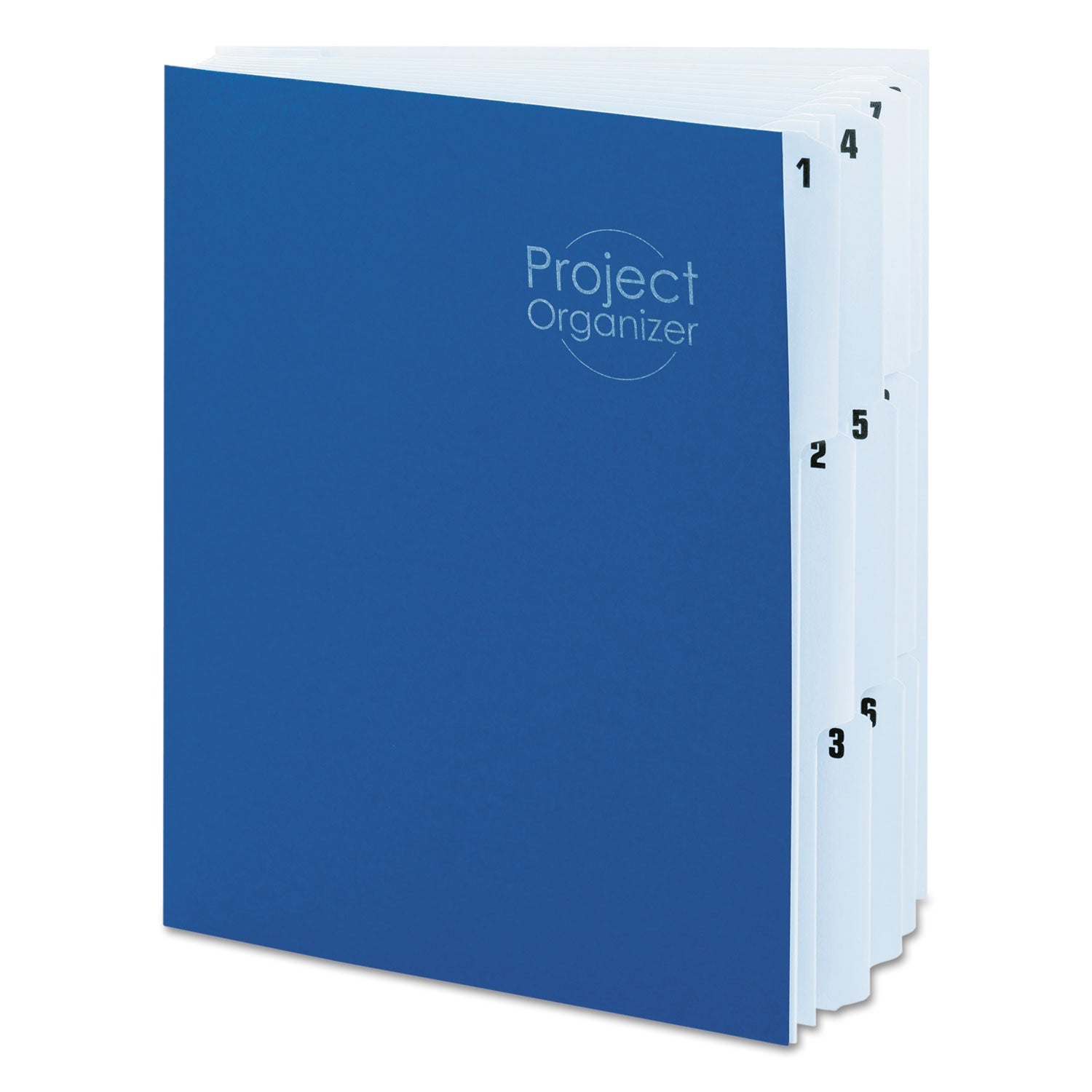 Smead 10-Pocket Project Organizer with Indexed Tabs (1-10), 10 Sections, Unpunched, 1/3-Cut Tabs, Letter Size, Lake Blue/Navy Blue