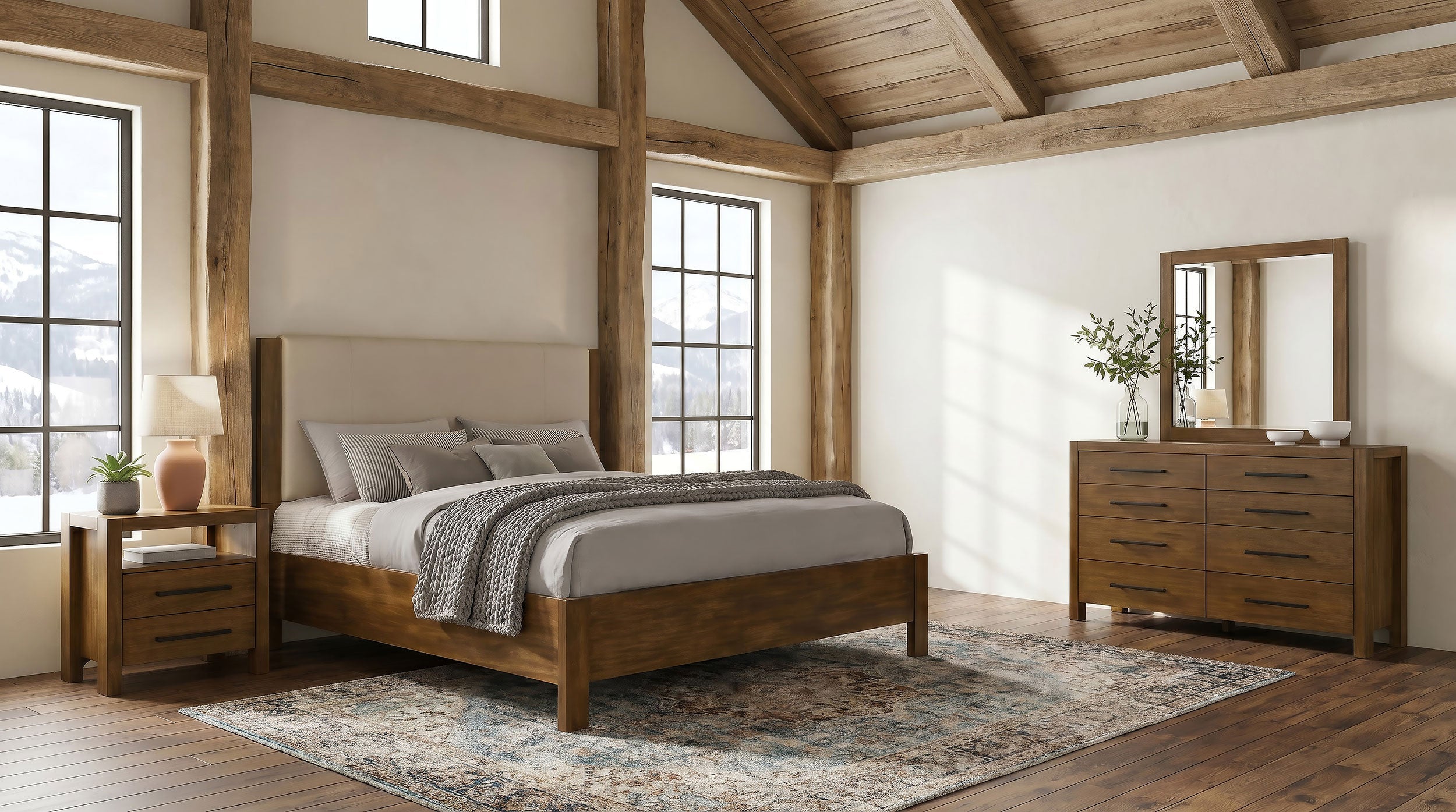 Adderley 4-piece Queen Bedroom Set Warm Brown